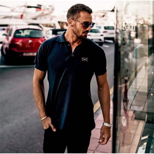 (국내배송, 당일출고) 돌체엔 가바나 밀라노플레이트 골드 카라 티셔츠