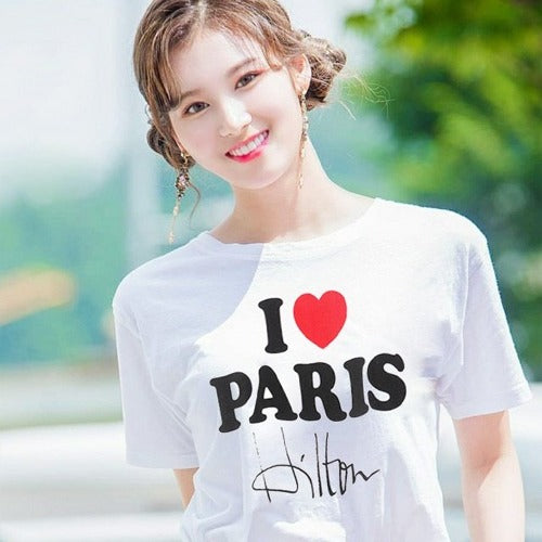 (국내배송) 베트멍 아이러브 파리스 티셔츠 (당일출고,남여공용) - 트와이스 사나 , 전소미 착용 -