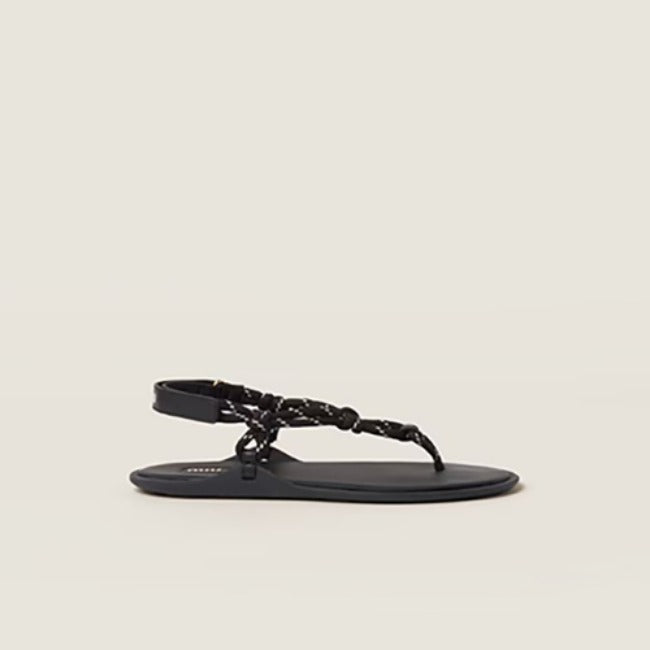 미우미우 리비에르 코드 앤 레더 샌들