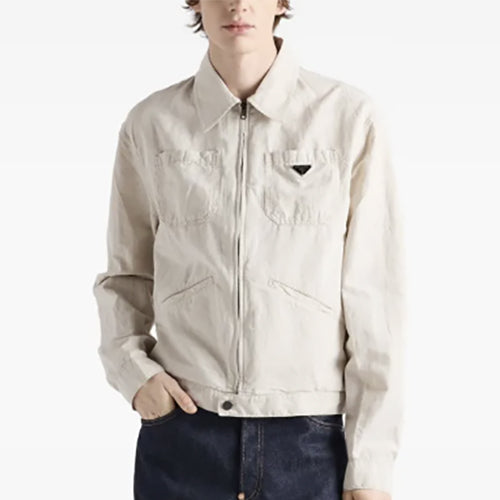 프라다 샴브레이 블루종 자켓