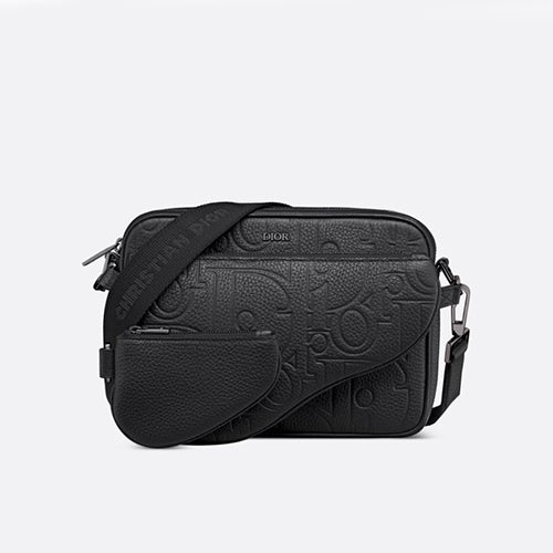 디올 새들 트리플 파우치 크로스백 블랙