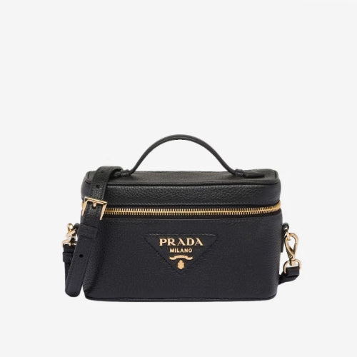 프라다 삼각로고 베니티 코스메틱 케이스 크로스백 블랙