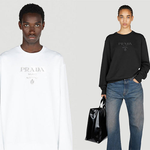 (국내배송, 당일출고) 프라다 밀라노 엠브로이더 맨투맨 ~2Color~