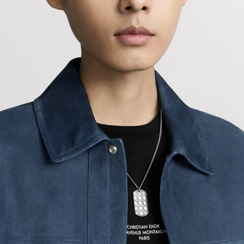 디올 까나쥬 플레이트 펜던트 넥클리스 목걸이