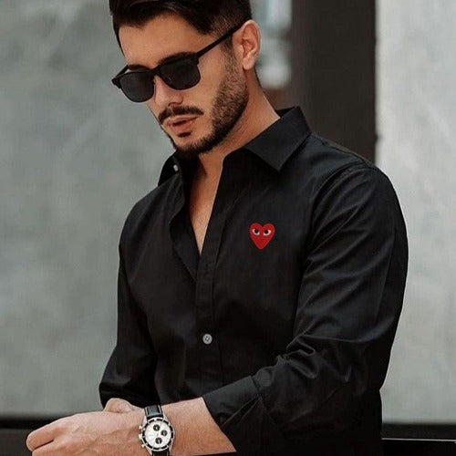 (국내배송, 당일출고) 꼼데가르송 레드와펜 블랙 셔츠