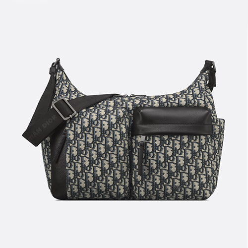 디올 미디엄 라이더 소프트 호보 크로스백 베이지 블랙