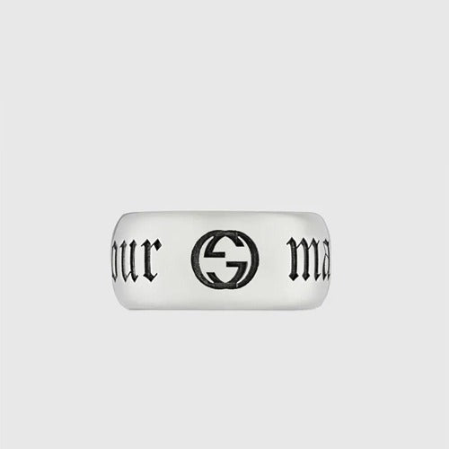 구찌 와이드 'Maison de l'Amour' 반지