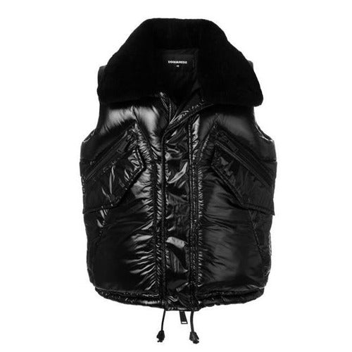 디스퀘어드 나일론 시어링카라 패딩조끼