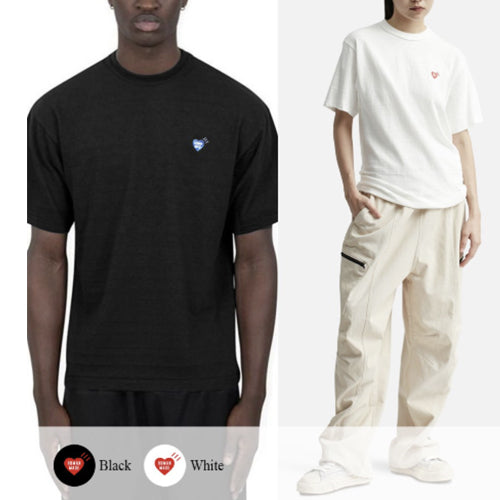 (국내배송, 당일출고) 휴먼메이드 하트 배지 자수 티셔츠  ~2Color~