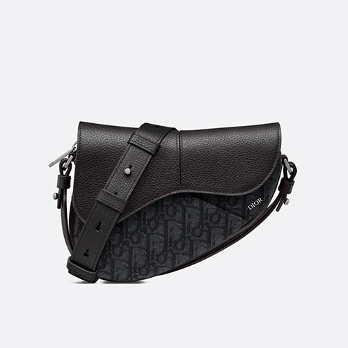 디올 미니 새들백 디올 오블리크 자카드 블랙