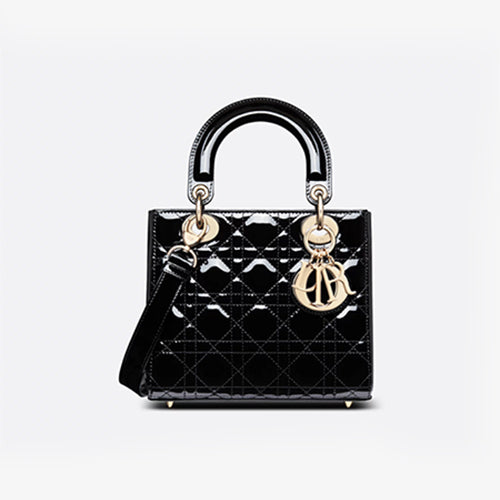 디올 스몰 레이디백 페이턴트 까나쥬 핸드백