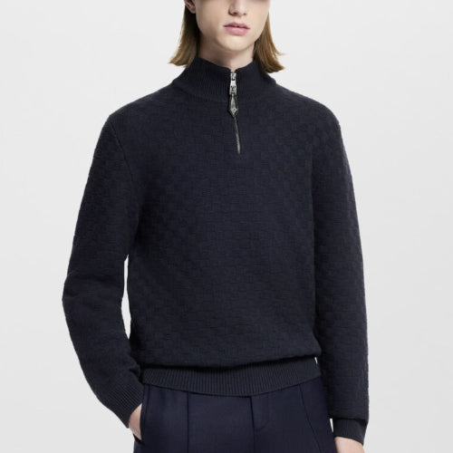 루이비통 블렌드 하프 집 풀오버 니트스웨터