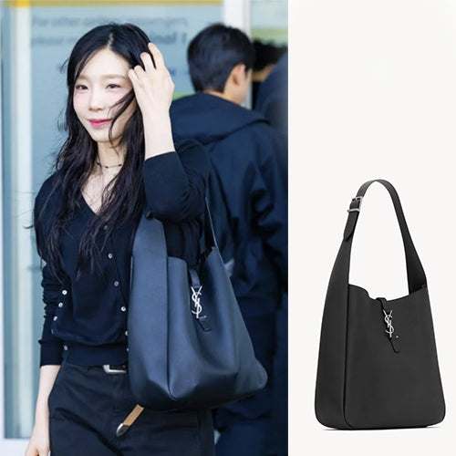 생로랑 르 5 À 7 소프트 라지 숄더백 블랙/은장 (이청아,김나영,태연 착용)