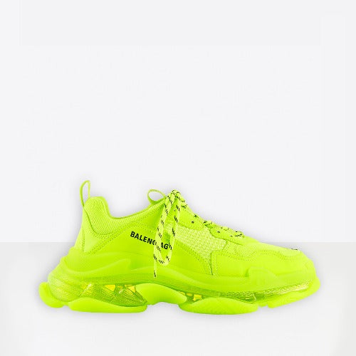 발렌시아가 트리플S 클리어 솔 네온 옐로우