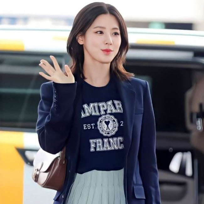 (국내배송, 당일출고) 아미 프랑스 로고 프린트 반팔 티셔츠 (미연 착용)