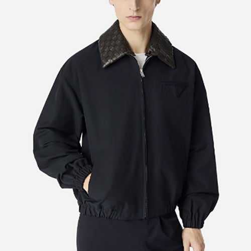 보테가베네타 롱슬리브 지퍼업 블루종 자켓