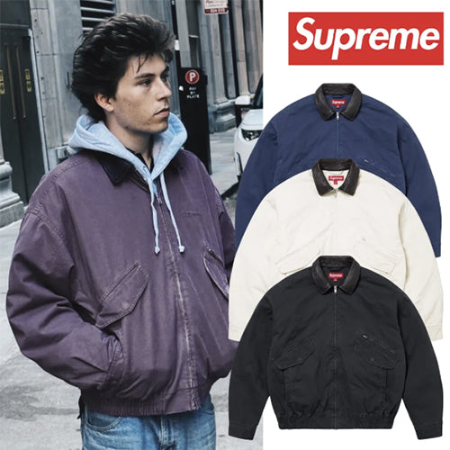 슈프림 레더 칼라 유틸리티 자켓 블랙~5Color~