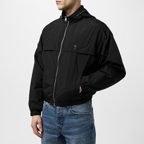 아미 스몰 하트 로고 윈드브레이커 자켓 블랙