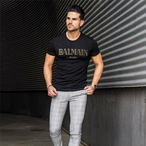 (국내배송, 당일출고) 발망 금장로고 반팔 티셔츠 -연예인 엑소 찬열 착용 !!- 재입고 !! 남여공용 !! -