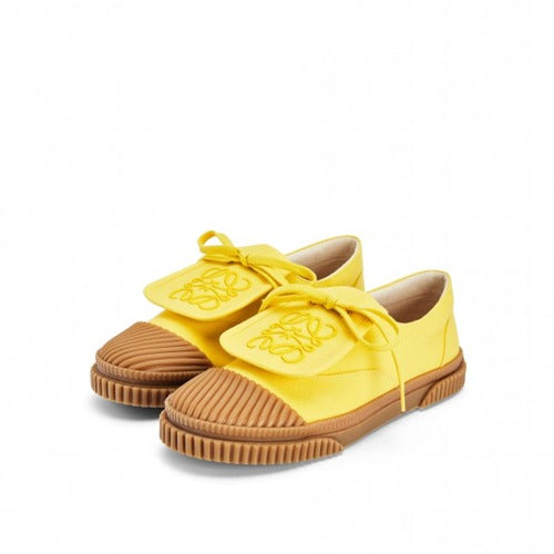 로에베 캔버스에 애너그램 플랩 스니커즈 옐로우