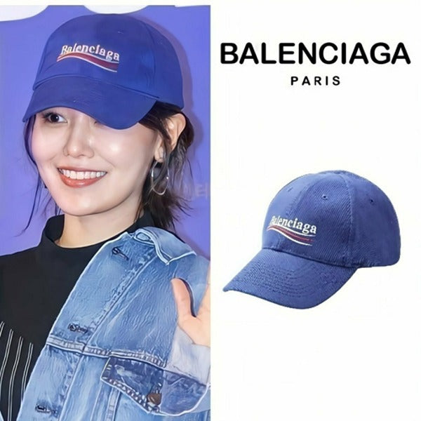 (국내배송, 당일출고) 발렌시아가 웨이브로고 볼캡 블루컬러