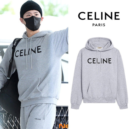 (국내배송, 당일출고) 셀린느 클래식 로고 후드 티셔츠 그레이 - 리사, 박보검