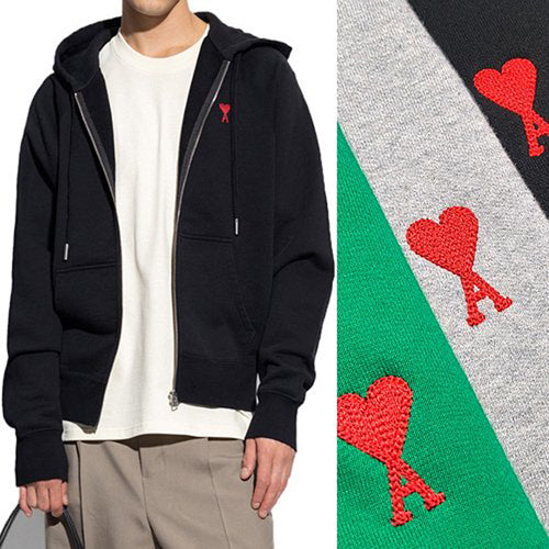 (국내배송) 아미 스몰 레드 하트 집업 후드 티셔츠 ~3Color~