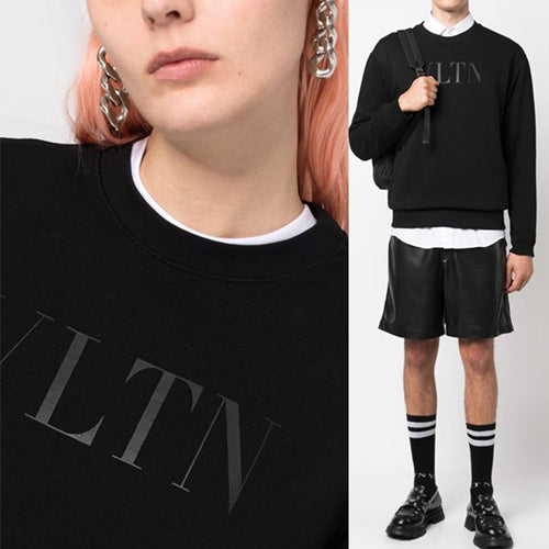 (국내배송) 발렌티노 VLTN 블랙로고 프린트 맨투맨