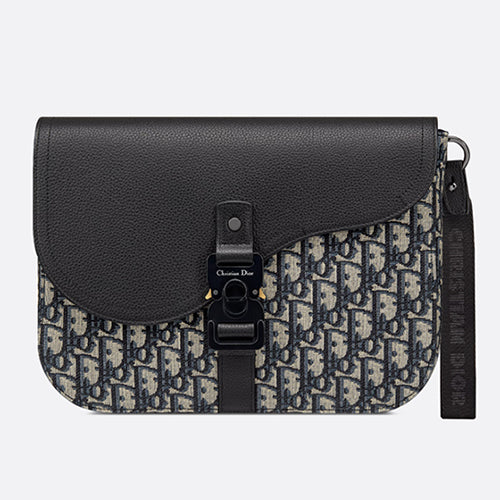 디올 새들 A5 파우치 블랙/베이지