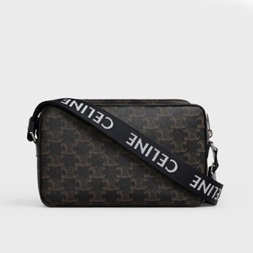 셀린느 트리옹프 캔버스 미디움 메신저백 블랙