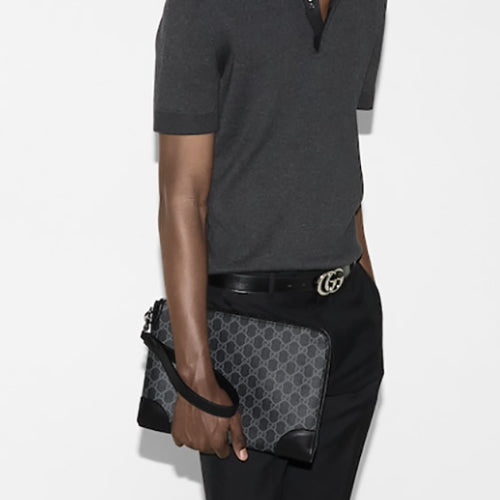 구찌 GG 엠블럼 스몰 비즈니스 케이스 클러치