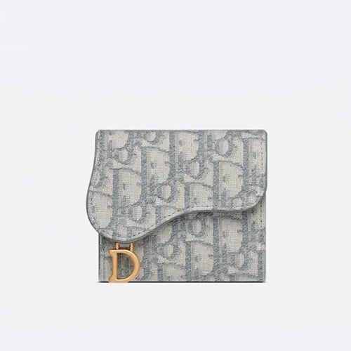 디올 새들 로터스 지갑 그레이 디올 오블리크 자카드