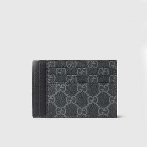 구찌 GG 엠블럼 캔버스 카드 케이스 블랙