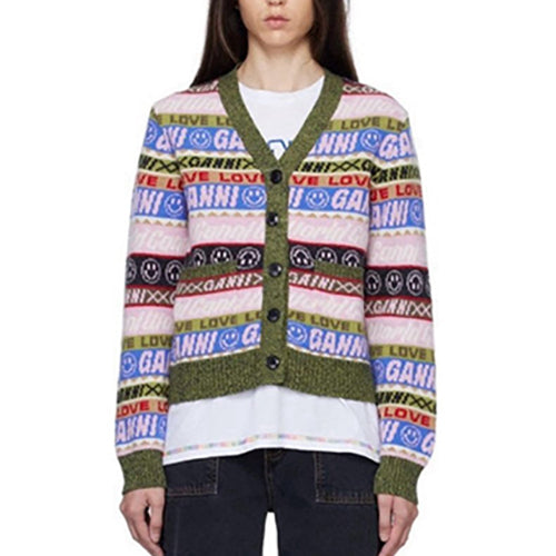 (국내배송) 가니 그래픽 멀티 가디건 (슈화 착용)