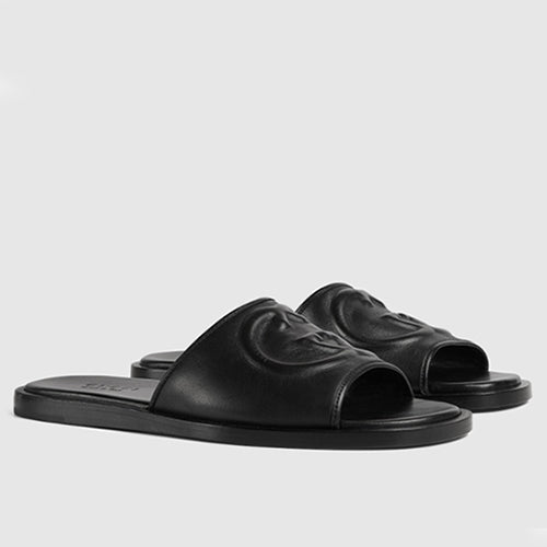 구찌 슬라이드 샌들 인터로킹 G 블랙