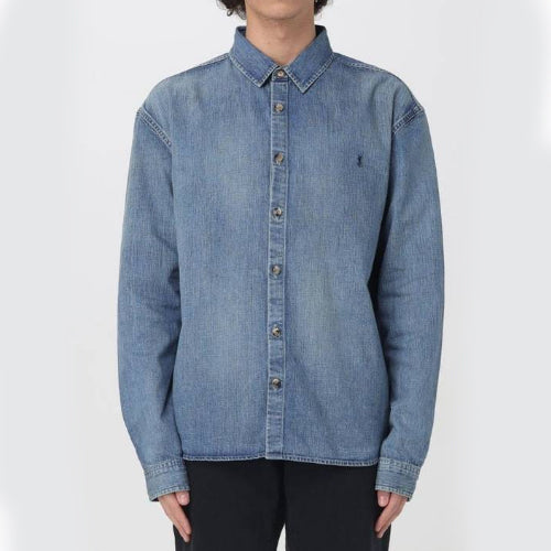 세인트로랑(생로랑) 카산드라 로고 코튼 데님 셔츠