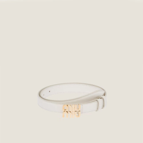 미우미우 레더 벨트 화이트