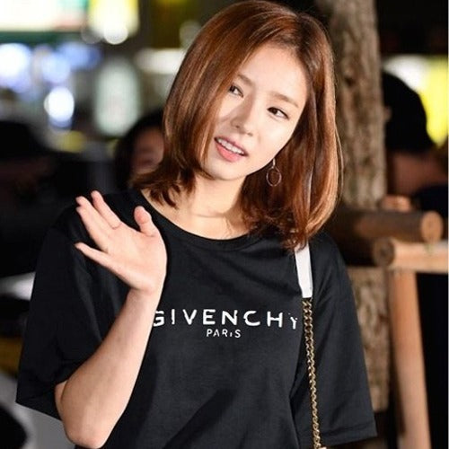 (국내배송, 당일출고) 지방시 디스트레시드 빈티지로고 티셔츠 블랙 (강다니엘, 신세경 착용)