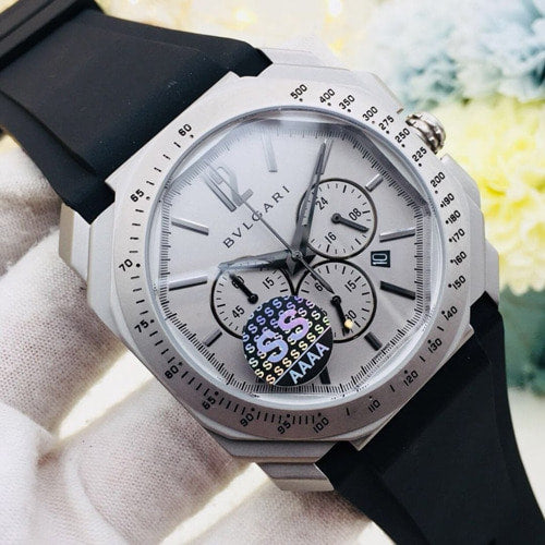 불가리 옥토 벨로치씨모 블랙러버 브레이슬릿 41mm