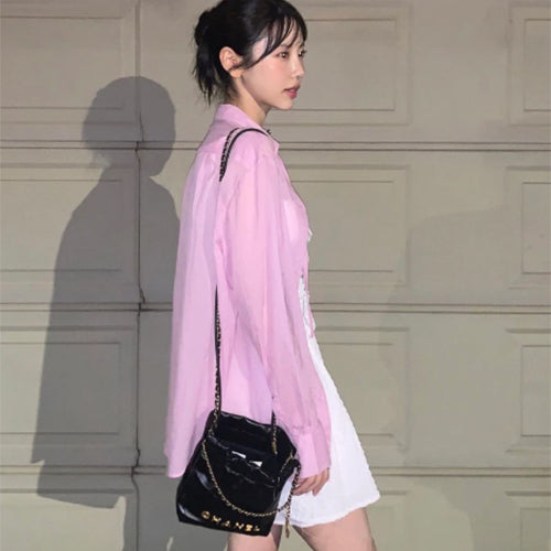 샤넬 22 미니 핸드백 샤이니 블랙 (제니,진훤,나연 착용)