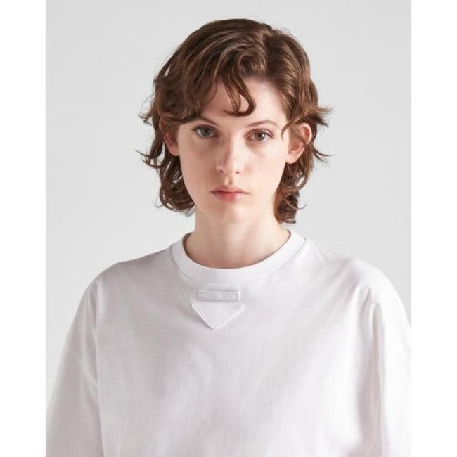 (국내배송, 당일출고) 프라다 트라이앵글 패브릭 패치 반팔 티셔츠 ~2Color~