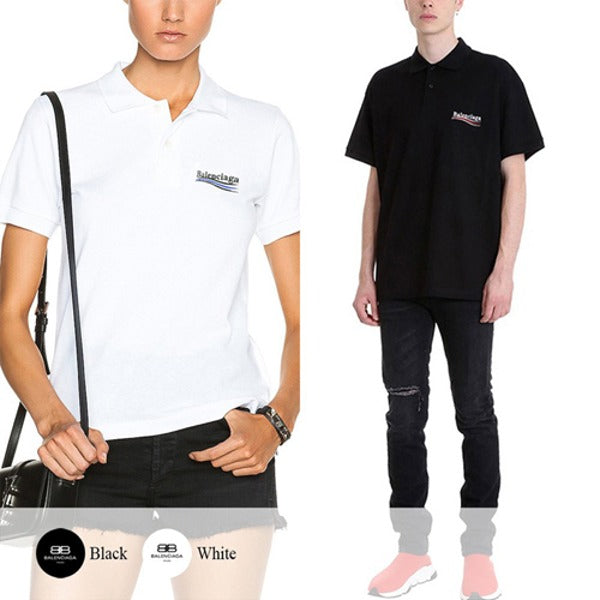 (국내배송, 당일출고) 발렌시아가 웨이브 로고 PK 카라 반팔 티셔츠 ~2Color~