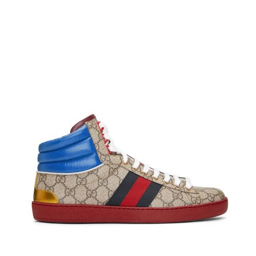 구찌 에이스 GG 하이탑 스니커즈 베이지