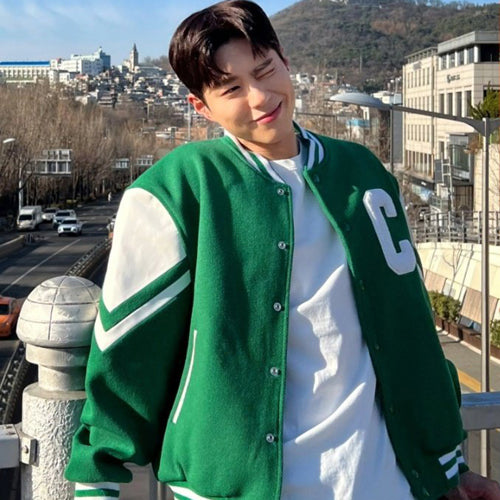 (국내배송) 셀린느 잭슨 테디 바시티 자켓 (그린)