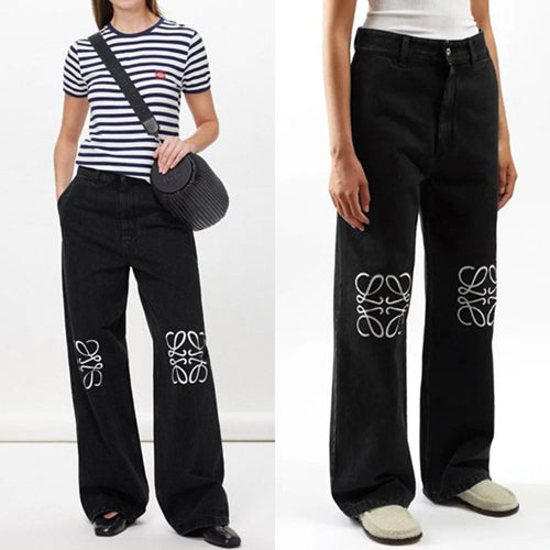 (국내배송) 로에베 애너그램 로고 데님 블랙 진